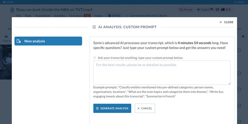 “Ask our AI anything about your transcript and experience the magic of instant answers”